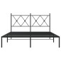 vidaXL Estructura de cama con cabecero metal negro 135x190 cm vidaXL Estructura de cama con cabecero metal negro 135x190 cm
