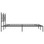 vidaXL Estructura de cama con cabecero metal negro 135x190 cm vidaXL Estructura de cama con cabecero metal negro 135x190 cm