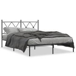 vidaXL Estructura de cama con cabecero metal negro 140x200 cm