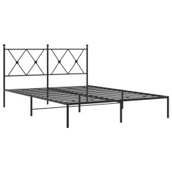 vidaXL Estructura de cama con cabecero metal negro 140x200 cm