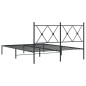 vidaXL Estructura de cama con cabecero metal negro 140x200 cm vidaXL Estructura de cama con cabecero metal negro 140x200 cm