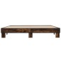 vidaXL Estructura cama madera ingeniería metal roble ahumado 200x200cm vidaXL Estructura cama madera ingeniería metal roble ahumado 200x200cm