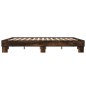 vidaXL Estructura cama madera ingeniería metal roble ahumado 200x200cm vidaXL Estructura cama madera ingeniería metal roble ahumado 200x200cm