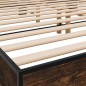 vidaXL Estructura cama madera ingeniería metal roble ahumado 200x200cm vidaXL Estructura cama madera ingeniería metal roble ahumado 200x200cm