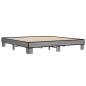 vidaXL Estructura cama madera ingeniería metal gris Sonoma 180x200 cm