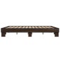 vidaXL Estructura cama madera ingeniería metal marrón roble 160x200 cm