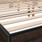 vidaXL Estructura cama madera ingeniería metal marrón roble 160x200 cm