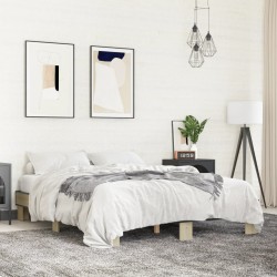 vidaXL Estructura cama madera ingeniería metal roble Sonoma 150x200 cm