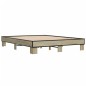 vidaXL Estructura cama madera ingeniería metal roble Sonoma 150x200 cm vidaXL Estructura cama madera ingeniería metal roble Sonoma 150x200 cm