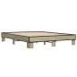 vidaXL Estructura cama madera ingeniería metal roble Sonoma 150x200 cm vidaXL Estructura cama madera ingeniería metal roble Sonoma 150x200 cm