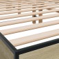 vidaXL Estructura cama madera ingeniería metal roble Sonoma 150x200 cm vidaXL Estructura cama madera ingeniería metal roble Sonoma 150x200 cm
