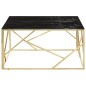 vidaXL Mesa de centro dorada acero inoxidable y vidrio templado vidaXL Mesa de centro dorada acero inoxidable y vidrio templado
