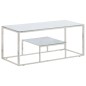 vidaXL Mesa de centro plateada acero inoxidable y vidrio templado vidaXL Mesa de centro plateada acero inoxidable y vidrio templado