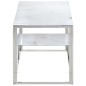 vidaXL Mesa de centro plateada acero inoxidable y vidrio templado vidaXL Mesa de centro plateada acero inoxidable y vidrio templado