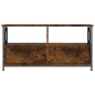 vidaXL Mueble TV hierro madera contrachapada roble ahumado 90x33x45cm vidaXL Mueble TV hierro madera contrachapada roble ahumado 90x33x45cm