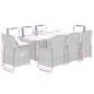 vidaXL Set comedor para jardín 9 pzas y cojines ratán sintético marrón vidaXL Set comedor para jardín 9 pzas y cojines ratán sintético marrón