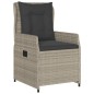 vidaXL Set comedor de jardín 9 pzas cojines ratán sintético gris claro vidaXL Set comedor de jardín 9 pzas cojines ratán sintético gris claro