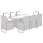 vidaXL Set comedor de jardín 9 pzas cojines ratán sintético gris claro vidaXL Set comedor de jardín 9 pzas cojines ratán sintético gris claro
