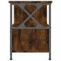 vidaXL Mueble TV hierro madera contrachapada roble ahumado 90x33x45cm vidaXL Mueble TV hierro madera contrachapada roble ahumado 90x33x45cm