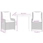 vidaXL Set comedor de jardín 3 pzas con cojines ratán sintético negro vidaXL Set comedor de jardín 3 pzas con cojines ratán sintético negro