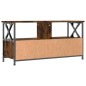 vidaXL Mueble TV hierro madera contrachapada roble ahumado 90x33x45cm vidaXL Mueble TV hierro madera contrachapada roble ahumado 90x33x45cm
