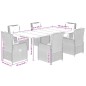 vidaXL Set de comedor de jardín 7 pzas y cojines ratán sintético negro