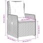 vidaXL Set de comedor de jardín 7 pzas y cojines ratán sintético negro