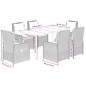 vidaXL Set comedor de jardín 7 pzas con cojines ratán sintético marrón