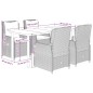 vidaXL Set comedor de jardín 5 piezas y cojines ratán sintético marrón