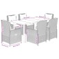 vidaXL Set comedor jardín 7 pzas y cojines ratán sintético gris vidaXL Set comedor jardín 7 pzas y cojines ratán sintético gris