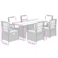 vidaXL Set de comedor de jardín 7 pzas y cojines ratán sintético negro vidaXL Set de comedor de jardín 7 pzas y cojines ratán sintético negro