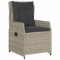 vidaXL Set comedor de jardín 3 pzas cojines ratán sintético gris claro vidaXL Set comedor de jardín 3 pzas cojines ratán sintético gris claro