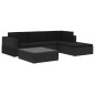 vidaXL Set de muebles de jardín 5 pzas y cojines ratán sintético negro