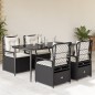 vidaXL Set de muebles jardín 5 pzas con cojines ratán sintético negro vidaXL Set de muebles jardín 5 pzas con cojines ratán sintético negro