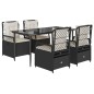 vidaXL Set de muebles jardín 5 pzas con cojines ratán sintético negro vidaXL Set de muebles jardín 5 pzas con cojines ratán sintético negro
