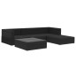 vidaXL Set de muebles de jardín 5 pzas y cojines ratán sintético negro
