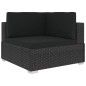 vidaXL Set de muebles de jardín 5 pzas y cojines ratán sintético negro