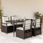 vidaXL Set comedor de jardín 5 piezas y cojines ratán sintético marrón vidaXL Set comedor de jardín 5 piezas y cojines ratán sintético marrón