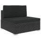 vidaXL Set de muebles de jardín 5 pzas y cojines ratán sintético negro