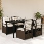 vidaXL Set comedor de jardín 5 piezas y cojines ratán sintético marrón vidaXL Set comedor de jardín 5 piezas y cojines ratán sintético marrón