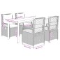 vidaXL Set comedor de jardín 5 piezas y cojines ratán sintético marrón vidaXL Set comedor de jardín 5 piezas y cojines ratán sintético marrón