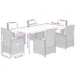 vidaXL Set comedor jardín 7 pzas y cojines ratán sintético gris claro