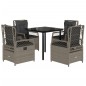 vidaXL Set comedor de jardín 5 pzas cojines ratán sintético gris claro vidaXL Set comedor de jardín 5 pzas cojines ratán sintético gris claro