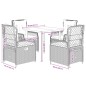 vidaXL Set comedor de jardín 5 pzas cojines ratán sintético gris claro vidaXL Set comedor de jardín 5 pzas cojines ratán sintético gris claro