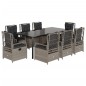 vidaXL Set comedor de jardín 9 pzas cojines ratán sintético gris claro vidaXL Set comedor de jardín 9 pzas cojines ratán sintético gris claro