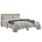 vidaXL Estructura cama madera ingeniería metal roble Sonoma 135x190 cm vidaXL Estructura cama madera ingeniería metal roble Sonoma 135x190 cm