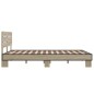vidaXL Estructura cama madera ingeniería metal roble Sonoma 135x190 cm vidaXL Estructura cama madera ingeniería metal roble Sonoma 135x190 cm