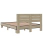 vidaXL Estructura cama madera ingeniería metal roble Sonoma 135x190 cm vidaXL Estructura cama madera ingeniería metal roble Sonoma 135x190 cm