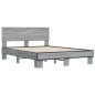 vidaXL Estructura cama madera ingeniería metal gris Sonoma 135x190 cm vidaXL Estructura cama madera ingeniería metal gris Sonoma 135x190 cm