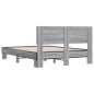 vidaXL Estructura cama madera ingeniería metal gris Sonoma 135x190 cm vidaXL Estructura cama madera ingeniería metal gris Sonoma 135x190 cm